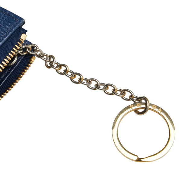 プラダ コインケース キーケース ブルー レザー レディース PRADA 【中古】