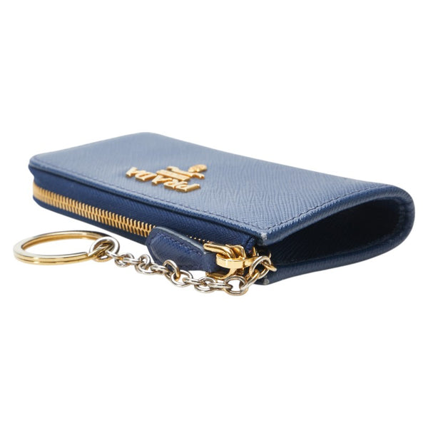プラダ コインケース キーケース ブルー レザー レディース PRADA 【中古】