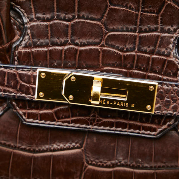 エルメス バーキン30 ハンドバッグ ブラウン ニロティカスマット レディース HERMES 【中古】