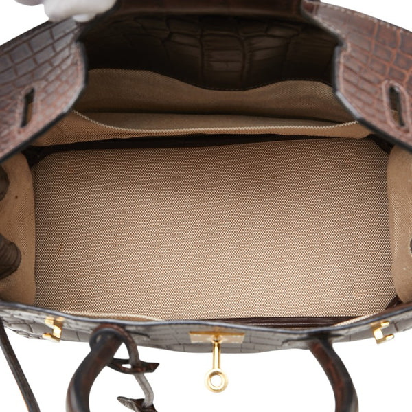 エルメス バーキン30 ハンドバッグ ブラウン ニロティカスマット レディース HERMES 【中古】