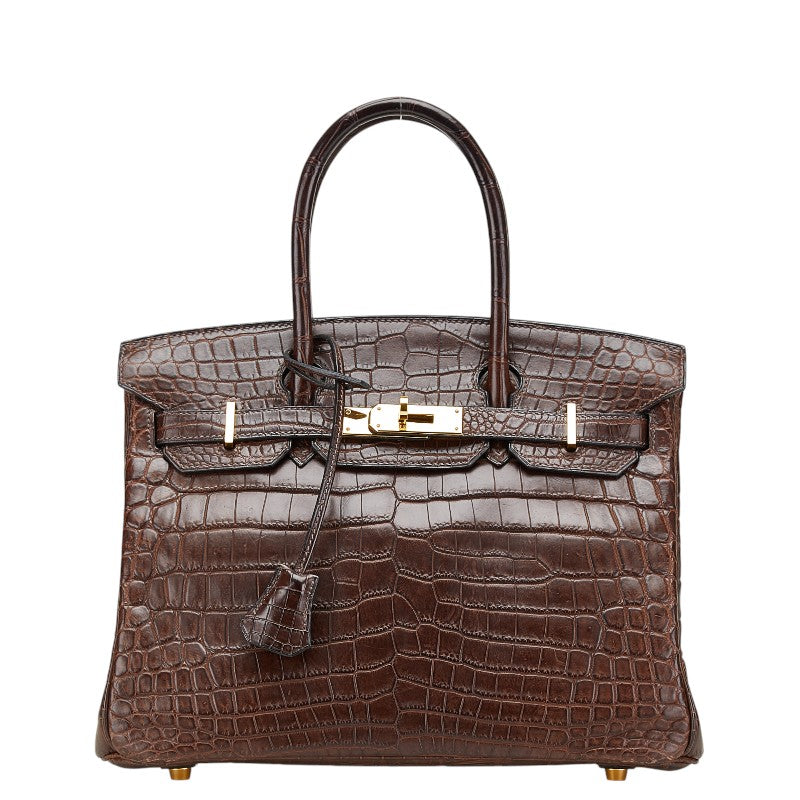 エルメス バーキン30 ハンドバッグ ブラウン ニロティカスマット レディース HERMES 【中古】