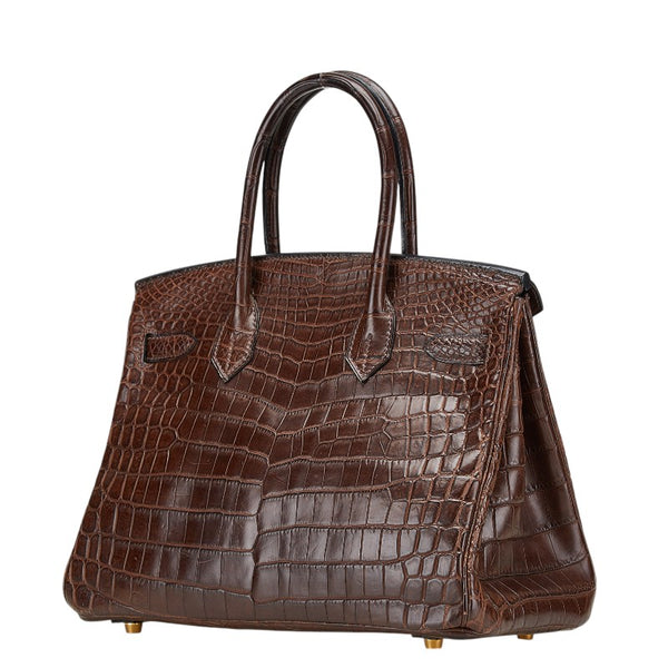 エルメス バーキン30 ハンドバッグ ブラウン ニロティカスマット レディース HERMES 【中古】