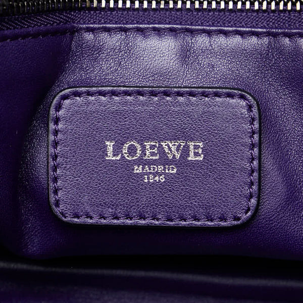 ロエベ アマソナ28 ハンドバッグ パープル グレインカーフレザー レディース LOEWE 【中古】