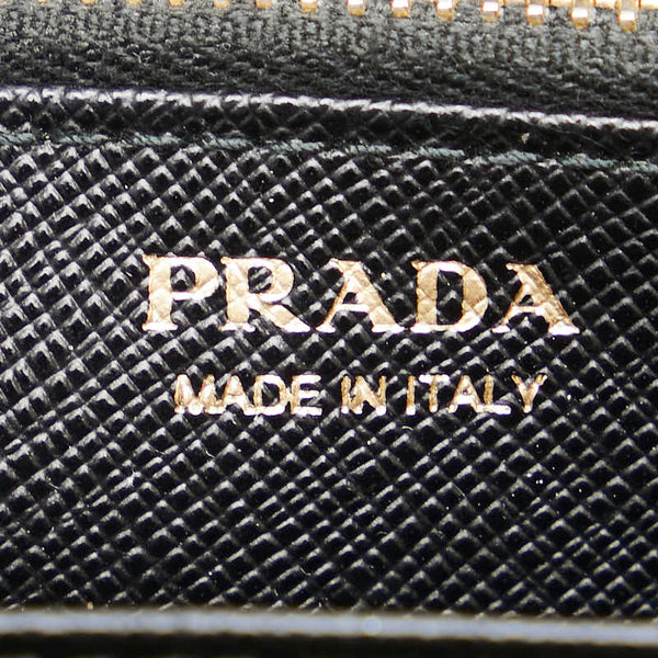 プラダ リボン ラウンドファスナー 長財布 1ML506 ブラック サフィアーノ レディース PRADA 【中古】