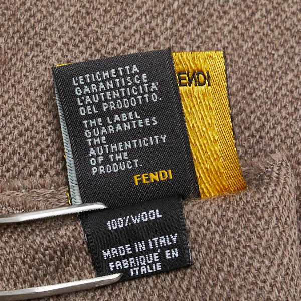 フェンディ FF柄 マフラー ブラウン ウール レディース FENDI 【中古】