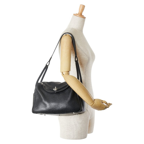 エルメス リンディ30 ハンドバッグ ショルダーバッグ 2WAY ブラック トリヨンクレマンス レディース HERMES 【中古】