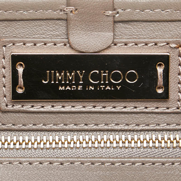 ジミーチュウ サシャ S スタースタッズ ハンドバッグ トートバッグ グレージュ レザー レディース JIMMY CHOO 【中古】