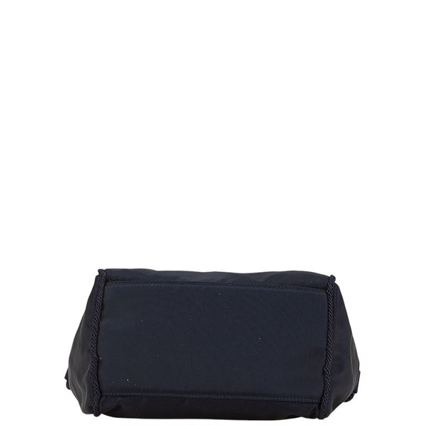 プラダ ロゴ ビーズ 斜め掛け ショルダーバッグ ネイビー ナイロン レディース PRADA 【中古】