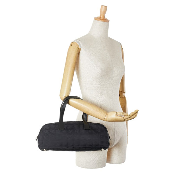 シャネル ニュートラベルライン ミニボストンバッグ ハンドバッグ ブラック ナイロン レザー レディース CHANEL 【中古】