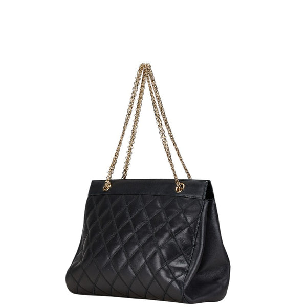 シャネル ビコローレ ココマーク チェーンショルダーバッグ ブラック レザー レディース CHANEL 【中古】