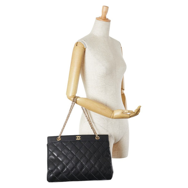 シャネル ビコローレ ココマーク チェーンショルダーバッグ ブラック レザー レディース CHANEL 【中古】