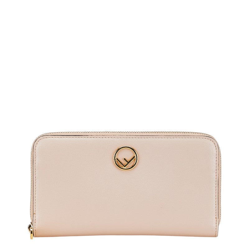 フェンディ エフイズ ラウンドファスナー 長財布 8M0299 ピンク レザー レディース FENDI 【中古】