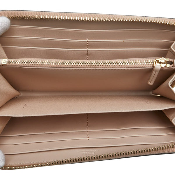 フェンディ エフイズ ラウンドファスナー 長財布 8M0299 ピンク レザー レディース FENDI 【中古】
