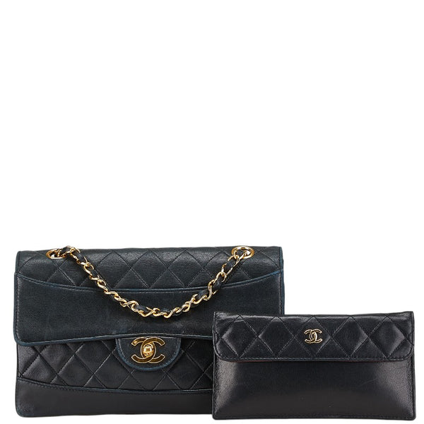 シャネル ココマーク マトラッセ チェーン ショルダーバッグ ブラック ラムスキン レディース CHANEL 【中古】