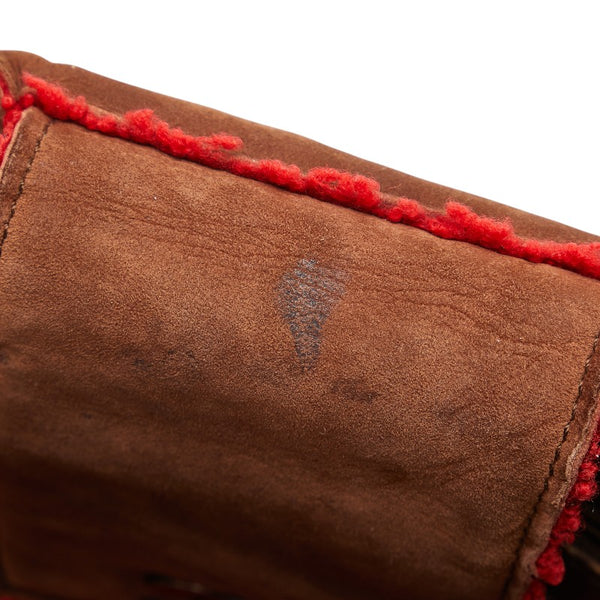 シャネル ココマーク ハンドバッグ ブラウン レッド スウェード レディース CHANEL 【中古】