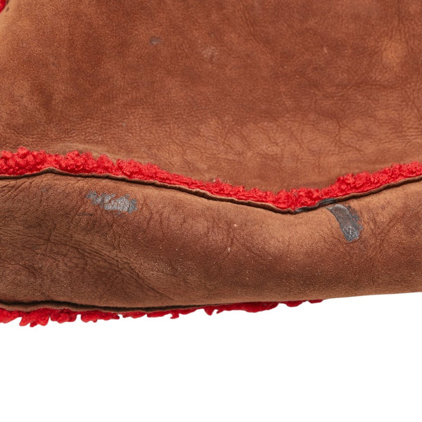 シャネル ココマーク ハンドバッグ ブラウン レッド スウェード レディース CHANEL 【中古】