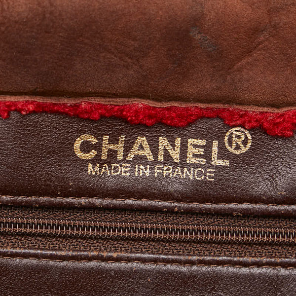 シャネル ココマーク ハンドバッグ ブラウン レッド スウェード レディース CHANEL 【中古】