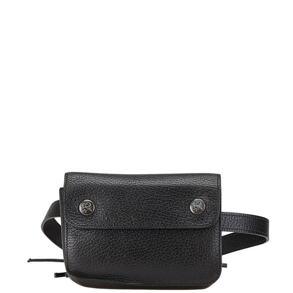 エルメス グリーン ウエストポーチ ミニショルダーバッグ ブラック レザー レディース HERMES 【中古】