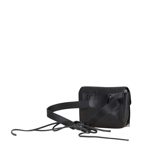 エルメス グリーン ウエストポーチ ミニショルダーバッグ ブラック レザー レディース HERMES 【中古】