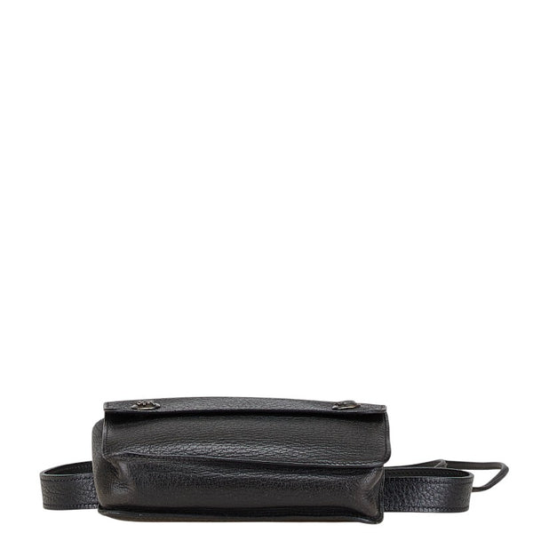 エルメス グリーン ウエストポーチ ミニショルダーバッグ ブラック レザー レディース HERMES 【中古】