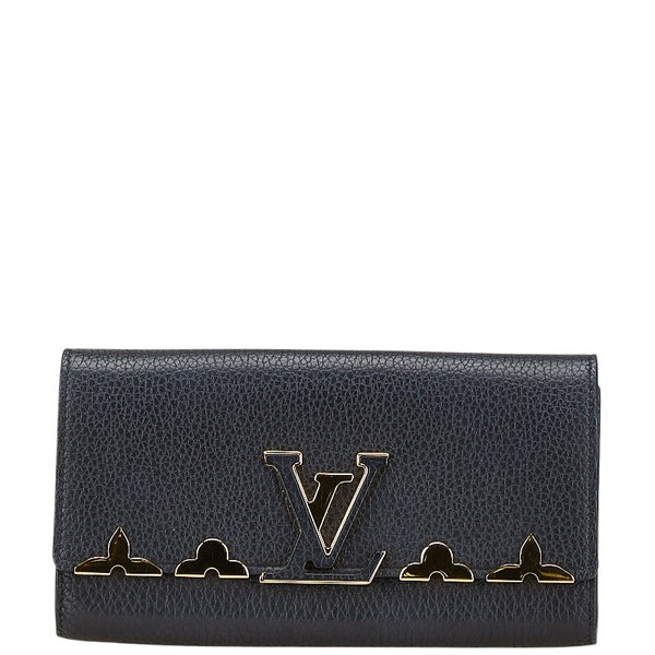 ルイ ヴィトン ポルトフォイユ カプシーヌ 長財布 M64551 ノワール ブラック レザー レディース LOUIS VUITTON 【中古】
