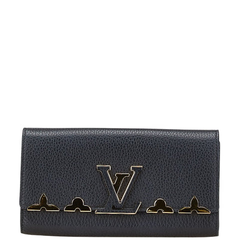 ルイ ヴィトン ポルトフォイユ カプシーヌ 長財布 M64551 ノワール ブラック レザー レディース LOUIS VUITTON 【中古】