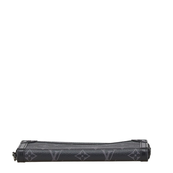 ルイ ヴィトン モングラム エクリプス トランク ジッピーウォレット  ラウンドファスナー 長財布 M80558 ブラック PVC レザー レディース LOUIS VUITTON 【中古】
