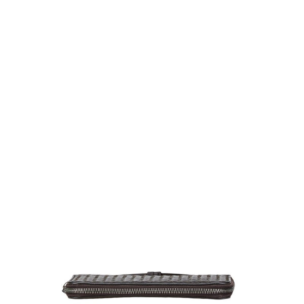ボッテガヴェネタ イントレチャート ラウンドファスナー 長財布 トラベルウォレット ブラウン レザー メンズ BOTTEGAVENETA 【中古】