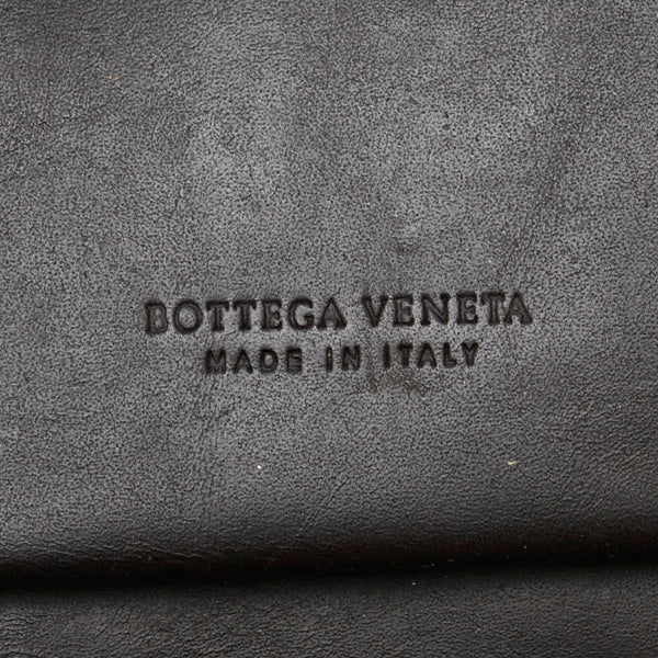 ボッテガヴェネタ イントレチャート ラウンドファスナー 長財布 トラベルウォレット ブラウン レザー メンズ BOTTEGAVENETA 【中古】