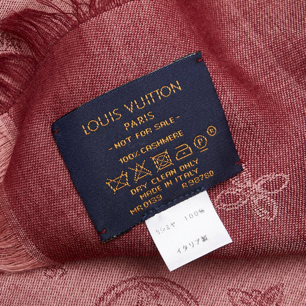 ルイ ヴィトン ショール モノグラム スカーフ ストール R98780 ボルドー ワインレッド カシミヤ レディース LOUIS VUITTON 【中古】