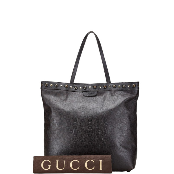 グッチ ホースビット柄 スタッズ トートバッグ ショルダーバッグ 286304 ブラウン レザー レディース GUCCI 【中古】