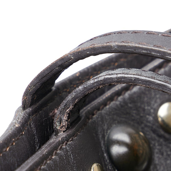 グッチ ホースビット柄 スタッズ トートバッグ ショルダーバッグ 286304 ブラウン レザー レディース GUCCI 【中古】