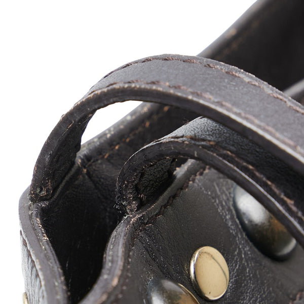 グッチ ホースビット柄 スタッズ トートバッグ ショルダーバッグ 286304 ブラウン レザー レディース GUCCI 【中古】