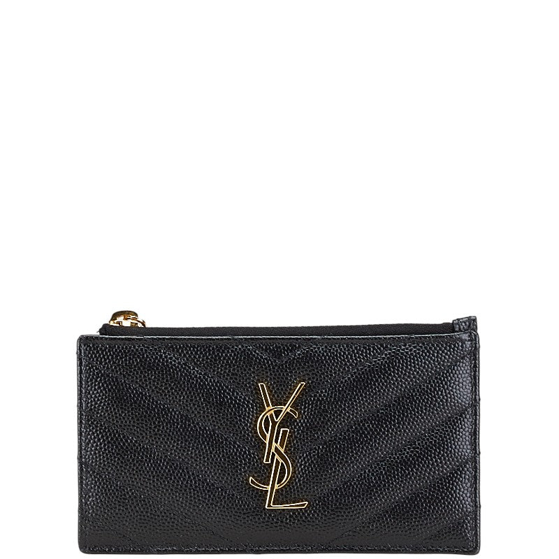 サンローラン YSLロゴ コインケース カードケース 607915 ブラック レザー レディース SAINT LAURENT 【中古】