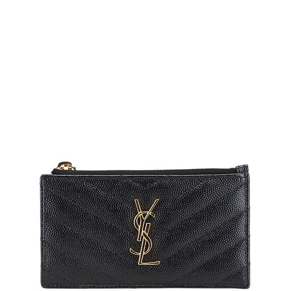 サンローラン YSLロゴ コインケース カードケース 607915 ブラック レザー レディース SAINT LAURENT 【中古】