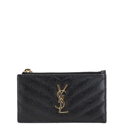 サンローラン YSLロゴ コインケース カードケース 607915 ブラック レザー レディース SAINT LAURENT 【中古】