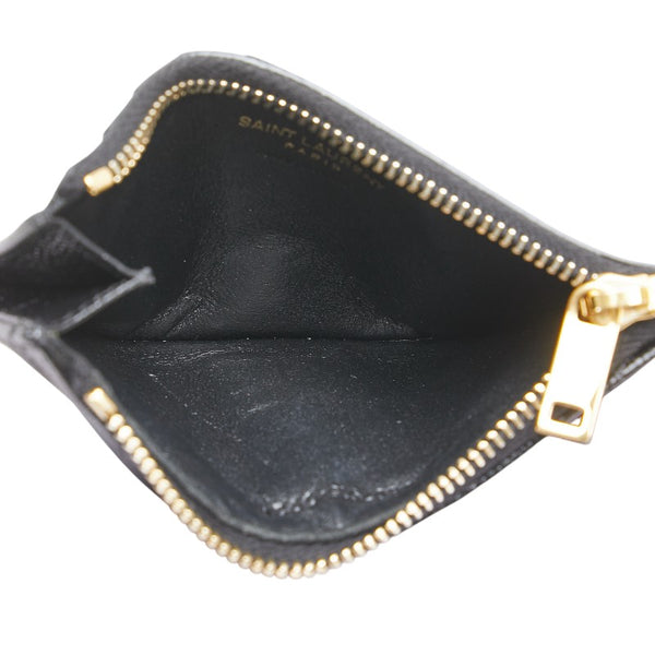 サンローラン YSLロゴ コインケース カードケース 607915 ブラック レザー レディース SAINT LAURENT 【中古】