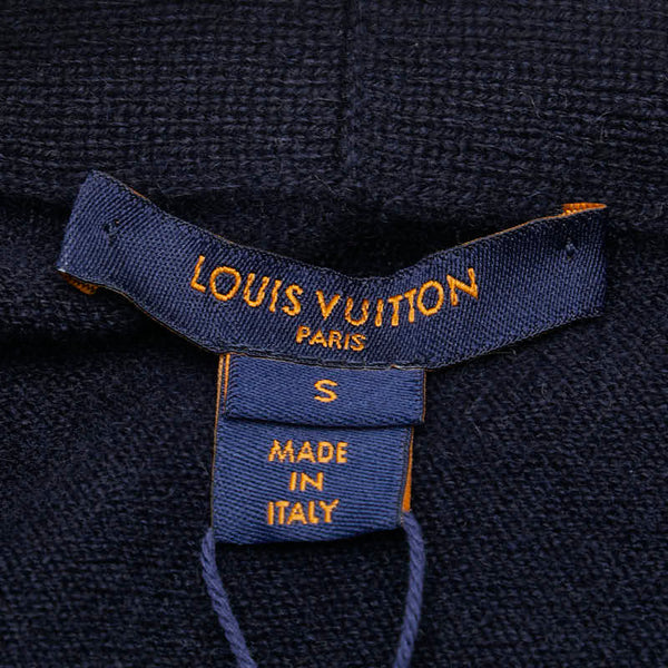 ルイ ヴィトン ロゴボタン ロング ニットカーディガン サイズ:S ネイビー カシミヤ ウール レディース LOUIS VUITTON 【中古】