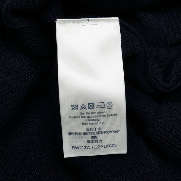 ルイ ヴィトン ロゴボタン ロング ニットカーディガン サイズ:S ネイビー カシミヤ ウール レディース LOUIS VUITTON 【中古】