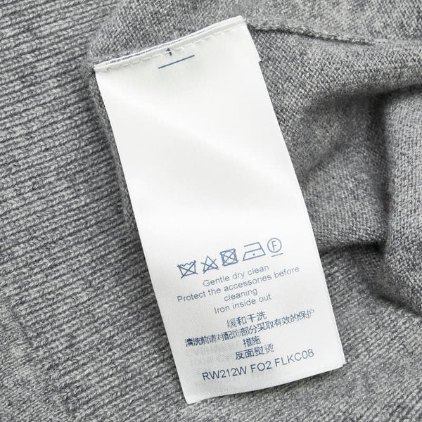 ルイ ヴィトン ロゴボタン ロング ニットカーディガン サイズ:S グレー カシミヤ ウール レディース LOUIS VUITTON 【中古】