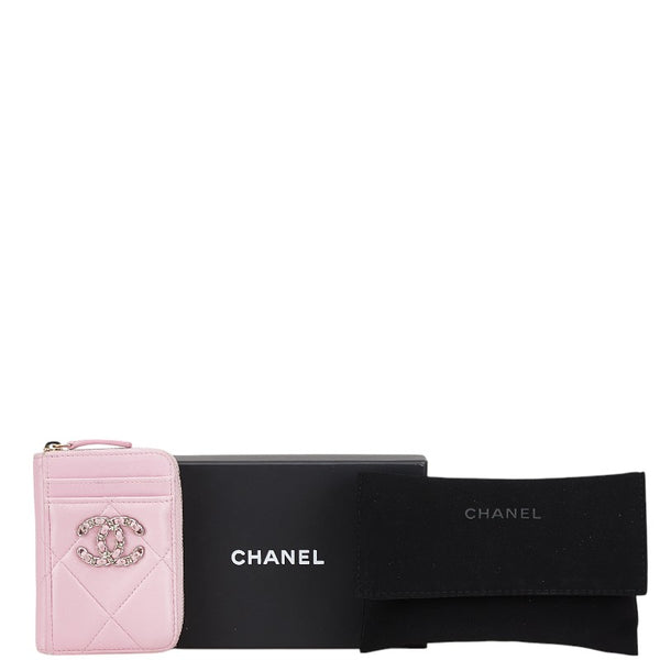 シャネル マトラッセ シャネル19 ココマーク コインケース AP2701 ピンク ラムスキン レディース CHANEL 【中古】