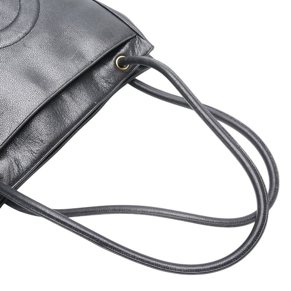 シャネル ココマーク トートバッグ ショルダーバッグ ブラック キャビアスキン レディース CHANEL 【中古】
