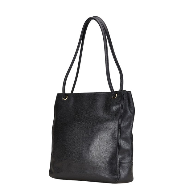 シャネル ココマーク トートバッグ ショルダーバッグ ブラック キャビアスキン レディース CHANEL 【中古】