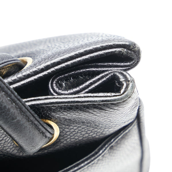シャネル ココマーク トートバッグ ショルダーバッグ ブラック キャビアスキン レディース CHANEL 【中古】