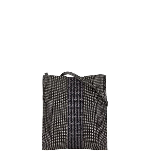 エルメス エールラインポシェット ショルダーバッグ グレー キャンバス レディース HERMES 【中古】