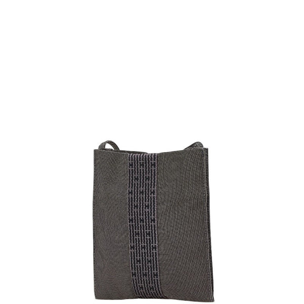 エルメス エールラインポシェット ショルダーバッグ グレー キャンバス レディース HERMES 【中古】