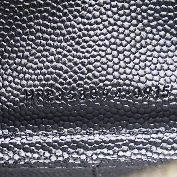 サンローラン YSLロゴ カサンドラ 長財布 ラウンドファスナー ブラック レザー レディース SAINT LAURENT 【中古】