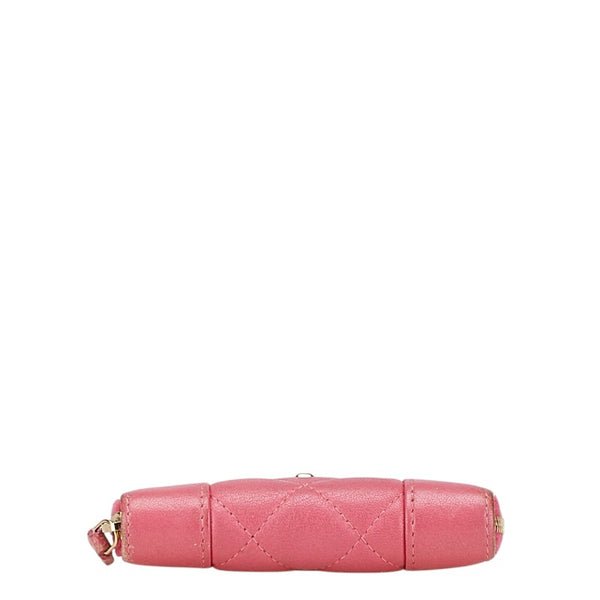 シャネル マトラッセ ココマーク ラウンドファスナー コインケース 小銭入れ ピンク ラムスキン レディース CHANEL 【中古】
