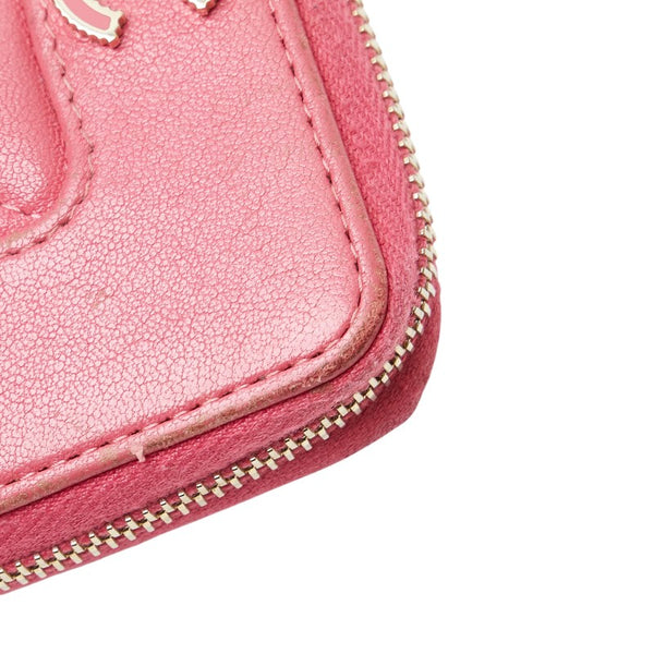 シャネル マトラッセ ココマーク ラウンドファスナー コインケース 小銭入れ ピンク ラムスキン レディース CHANEL 【中古】