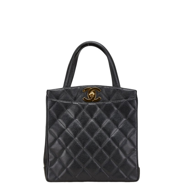 シャネル マトラッセ ココマーク ハンドバッグ ブラック キャビアスキン レディース CHANEL 【中古】